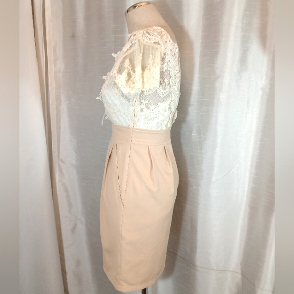 Royal Party Dress, TAG, Mini Ivory Lace Empire Waist, beige Skirt+Camisole, 6 - Picture 6 of 14